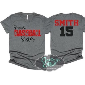 Glitter Baseball Sister | Baseball Shirt | Baseball Shirts | Custom Baseball Mom Shirts | Customize Colors