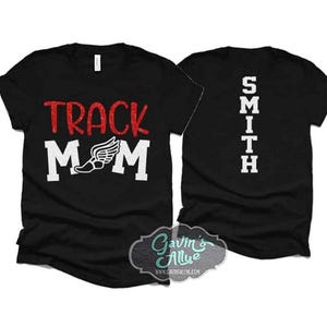 Glitzer Track Mom Shirt | Verfolgen Sie Spirit Wear | Kette Bling | Bella Canvas T-Shirt | Leichtathletik Shirt | Farben anpassen