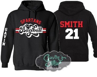 Baseball Hoodies | Baseball Shirts | Baseball Hoodie | Customize with your Team & Colors | Adult or Youth Sizes