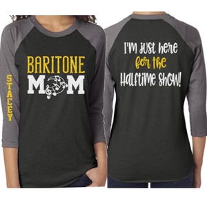 Chemise maman baryton scintillante | Chemises de groupe | Chemises de maman de bande | Bandeau bling bling | Band Spirit Wear | Personnalisez-le à vos couleurs