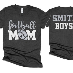 Glitter Football Shirt | Football Mom T-Shirt | Two Player Shirt | Football Gift | Cute Football Mom Shirts | Gift for her | Bella Canvas