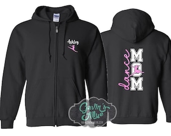 Glitzer Tanz Zip Hoodie | Tanz-Hoodie | Tanz Bling | Tanz-Geist tragen | Team & Farben anpassen