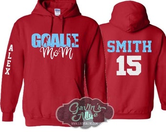 Glitter Goalie Hoodie | Lacrosse Goalie Mom | Lacrosse Hoodie | Lacrosse Bling | Lacrosse Spirit Wear | Customize  Colors