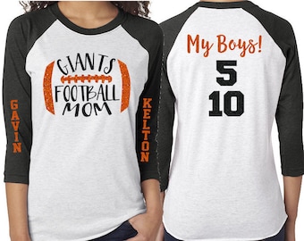 Football mom shirt with two numbers Clearance