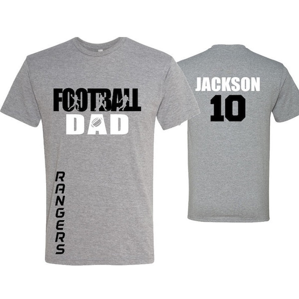 Football Dad Shirt | Football Shirts | Football Dad Shirts | Short Sleeve T-shirt or Long Sleeve | Customize your team & colors