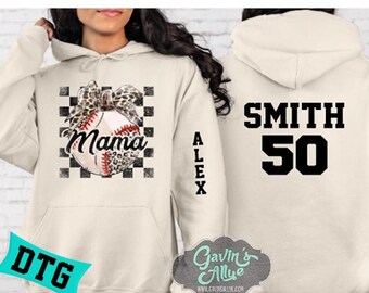 Glitter Baseball Mama Hoodie | Custom Baseball Mama Hoodie | DTG | Adult or Youth Sizes