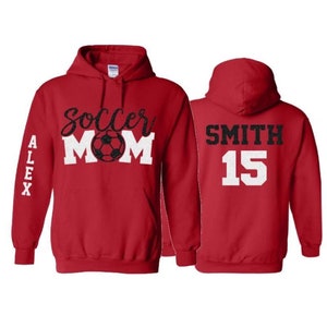 Glitter voetbal mom hoodie | Voetbalhoodie | Personaliseer met je team en kleuren