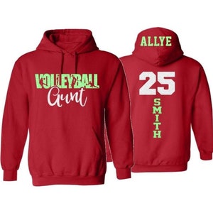Glitter Volleyball Aunt Hoodie | Volleyball Hoodies | Volleyball Spirit Wear | Custom Volleyball Hoodie | Customize colors