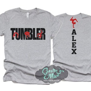 Glitter Gymnastics Tumbler Shirt |  Gymnastics Shirt | Bella Canvas Tshirt | Customize Colors | Youth or Adult
