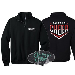 Camisetas de animadoras con cremallera de un cuarto y brillo / Camisetas de animadoras con cremallera de un cuarto y brillo / Camisetas de animadoras con brillo / Personaliza tu equipo y colores
