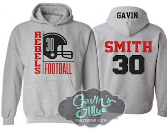 Glitter Football Hoodie | Football Bling |  Customize Team & Colors | Football Spirit Wear | Adult or Youth Sizes