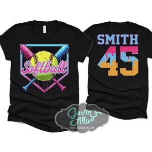 Personalized Softball Drip Mom Shirt, Gift for Mom, ice cream drip tee, Bella Canvas Customized Softball Mom Shirt, Team Mom T Shirt