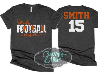 Glitter Senior Football Mom Shirt | Football Shirts | Football Spirit Wear | Bella Canvas Short Sleeve T-shirt | Customize team & colors