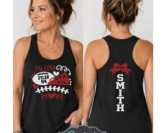 Glitter Football & Cheer Tank Top | Football and Cheer Mom Tanks | MomTank | Bella Canvas Tank | Racerback Tank | Youth or Adult