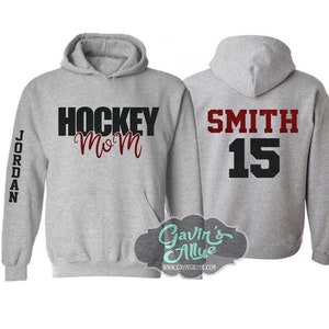 Glitter Hockey Hoodie | Hockey Mom | Hockey Hoodie | Hockey Bling | Hockey Spirit Wear | Customize  Colors