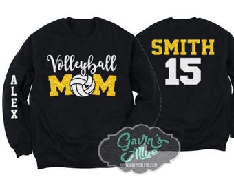 Glitter Volleyball Crewneck Sweatshirt | Volleyball Shirts | Volleyball Mom Sweatshirt | Customize Team & Colors