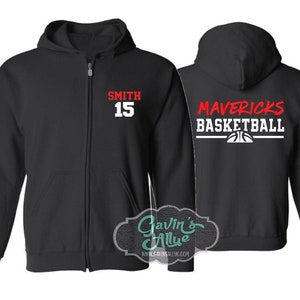 Basketball Zip Hoodie | Basketball Hoodies | Basketball Hoodie | Customize with your Team & Colors