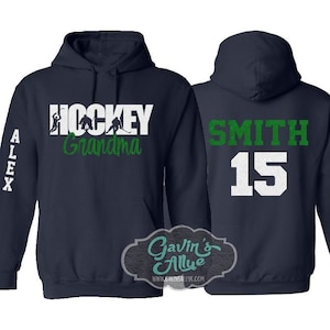 Glitter Hockey Hoodie | Hockey Grandma | Hockey MiMi | Hockey Nana | Hockey Bling | Hockey Spirit Wear | Customize with your Team & Colors