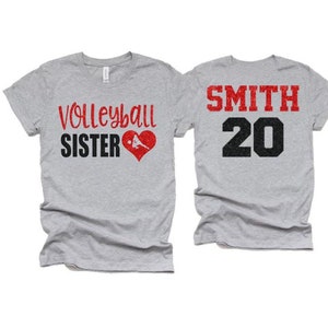 Glitter Volleyball Sister Shirt | Volleyball Shirt | Volleyball Bling | Volleyball Spirit Wear | Bella Canvas T-shirt | Youth and Adult