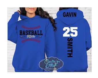 Glitter Baseball Mom Hoodie | Baseball Mom Life | Baseball Hoodie | Baseball Spirit Wear | Customize with your Colors