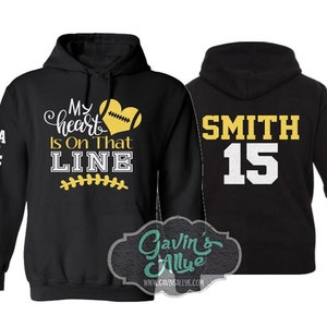 Glitter Lineman Mom Hoodie | Football Hoodies | Football Mom Hoodies | Football Mom | Customize Colors