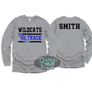 Track & Field Long Sleeve Shirt | Track Shirts | Short Sleeve Shirt | Customize Colors