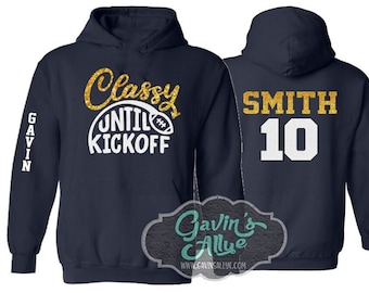 Glitter Football Hoodie | Football Bling |  Customize Team & Colors | Football Spirit Wear | Adult or Youth Sizes
