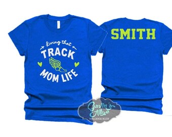 Glitter Track Mom Shirt | Track Spirit Wear | Track Bling | Bella Canvas T Shirt  | Track & Field Shirt | Customize Colors