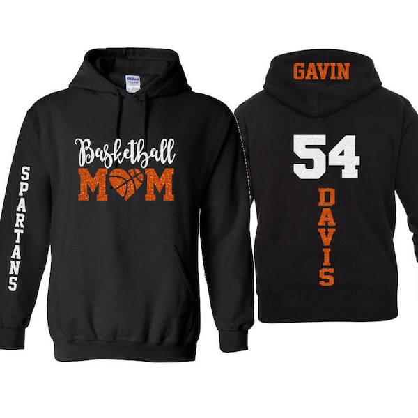 Glitzer Basketball Mom Hoodie | Basketball Hoodie | Personalisiere sie mit deinem Team & deinen Farben