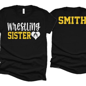 Glitter Wrestling Sister Shirt | Wrestling Shirts | Wrestling Sister |b Bella Canvas Tshirt | Customize Colors | Youth or Adult