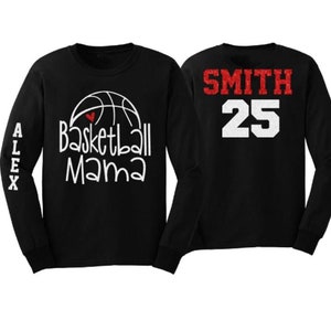 Glitter Basketball Shirt | Basketball Mama | Basketball shirts | Basketball Long Sleeve Shirt | Customize Colors