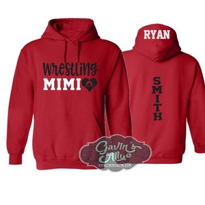 Glitter Wrestling Hoodie | Grandma Wrestling Hoodie Glitter | Wrestling Hoodie | Customize with your Team & Colors MiMi, Nana, NauNee, etc.