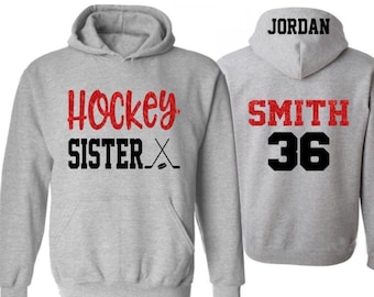 Glitter Ice Hockey Sister Hoodie | Hockey Bling | Hockey Hoodie | Hockey Spirit Wear | Customize Colors | Youth or Adult