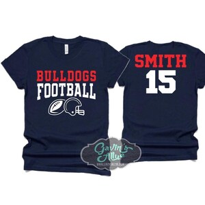 Custom Football Shirt, Football Tee, School Spirit Shirt,  Football Gifts, Game Day Shirt, Bella Canvas, Youth or Adult