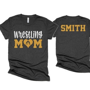 Glitter Wrestling Mom Shirt | Wrestling Mom Shirt | Cute Wrestling Shirt | Short Sleeve |  Bella Canvas T-shirt | Customize Colors