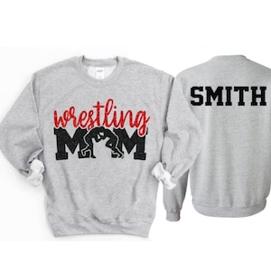 Glitter Wrestling Mom Rundhalsausschnitt | Ringer Shirts | Sweatshirts | Farben anpassen