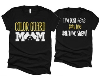 Glitter Color Guard Mom T-shirt | Band Shirts | Short Sleeve Tshirt | Bella Canvas Tshirt | Customize with your Colors