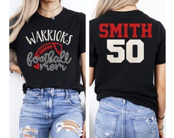 Glitter Football Shirt | Football Mom T-Shirt | Football Shirts | Cute Football Mom Shirts | Bella Canvas T-shirt | Customize team & colors