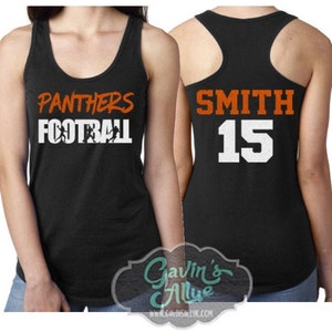 Glitter Football Tank | Football Shirts | Football Mom Shirts | Football Racerback Tank | Customize Team & Colors