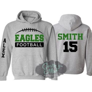 Glitter Football Hoodie | Customize Team & Colors | Football Spirit Wear | Custom Football Hoodie | Adult or Youth Sizes