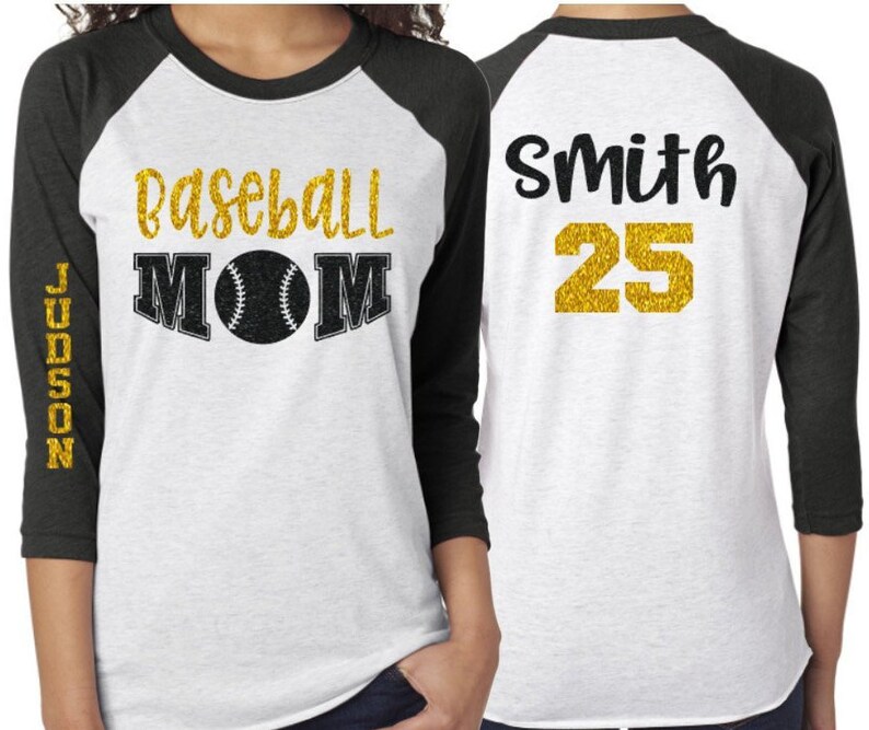 Glitter Baseball Mom Shirt Baseball Shirt 3/4 Sleeve Etsy