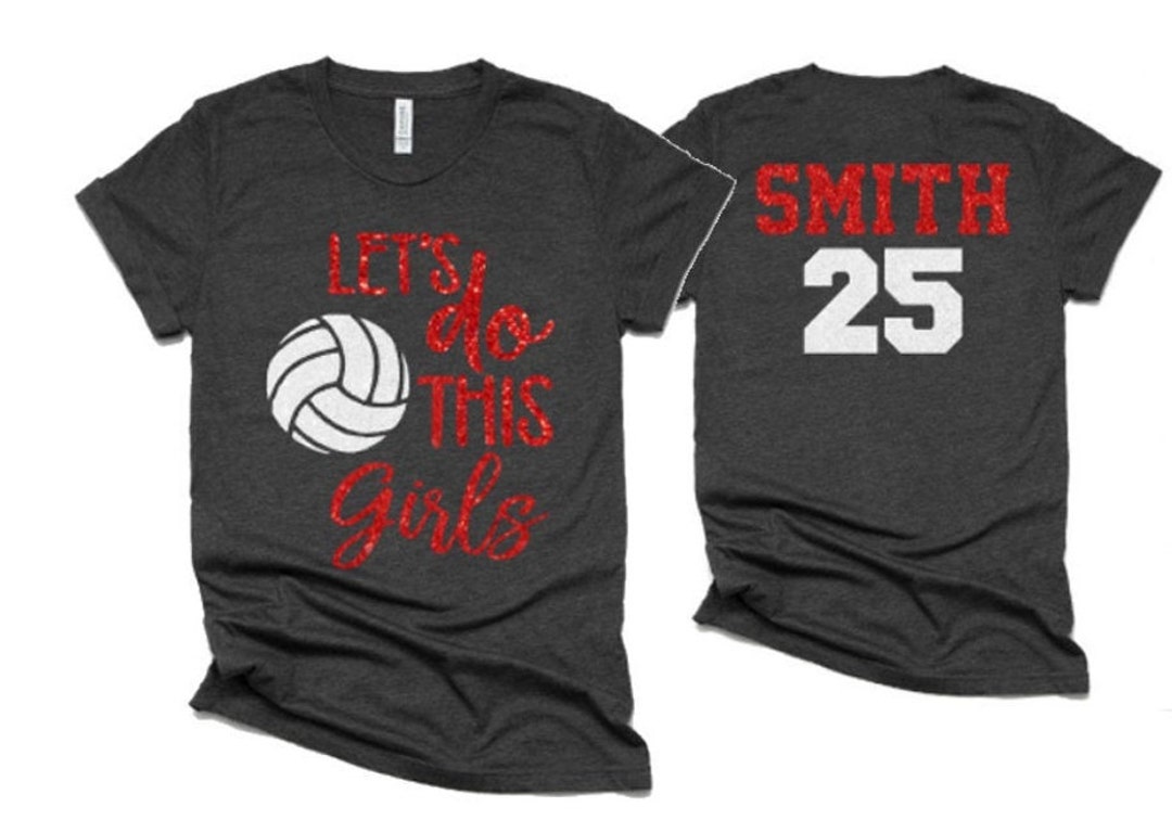 Glitter Volleyball Mom Shirt Let's Do This Girls - Etsy
