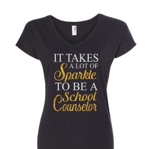 Glitter Counselor Shirt | School Counselor Shirt | Rocker Tee | Customize Your School Name & Colors