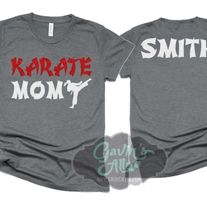 Glitter Karate Shirt | Karate Mom Shirt | Female | Customized Karate Shirt | Bella Canvas T-shirt | Customize Name & Colors
