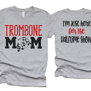 Glitter Trombone Mom T-shirt | Band Shirts | Short Sleeve Tshirt | Bella Canvas Tshirt | Customize with your Colors