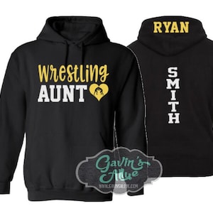Glitter Wrestling Hoodie |  Wrestling Aunt Hoodie Glitter | Wrestling Hoodie | Customize Colors