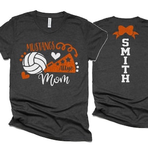 Voleibol con purpurina y camiseta Cheer Mom / Camiseta de voleibol / Voleibol Bling / Ropa de espíritu de voleibol / Camiseta Bella Canvas