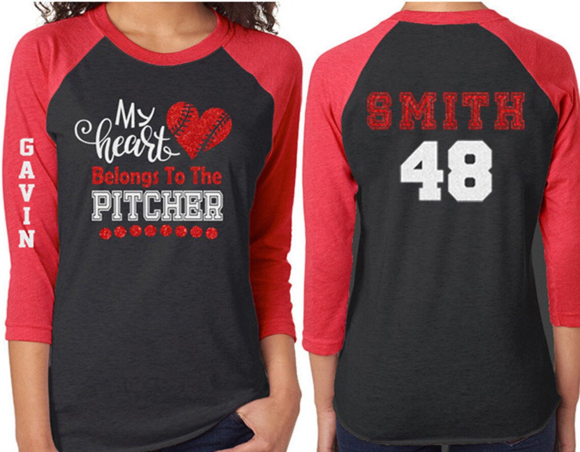 Glitter Baseball Mom Shirt 3/4 Sleeve Raglan Shirtmy Heart Etsy