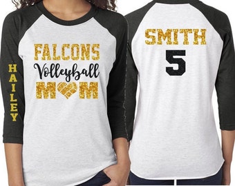 Glittervolleybalshirt | Moedershirt volleybal | Gepersonaliseerde volleybalshirt | Team en kleuren aanpassen