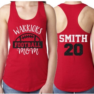 Glitter Football Mom Tank Top | Football Tank Top | Football Bling | Football Spirit Wear | Racerback Tank Top | Customize Team & Colors